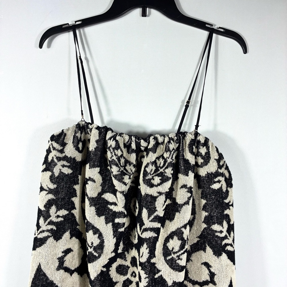 Zimmermann Rhiannon Fringed Terry Cloth Mini Dress Black Cream US 10 AU 3 NWT - Picture 10 of 17